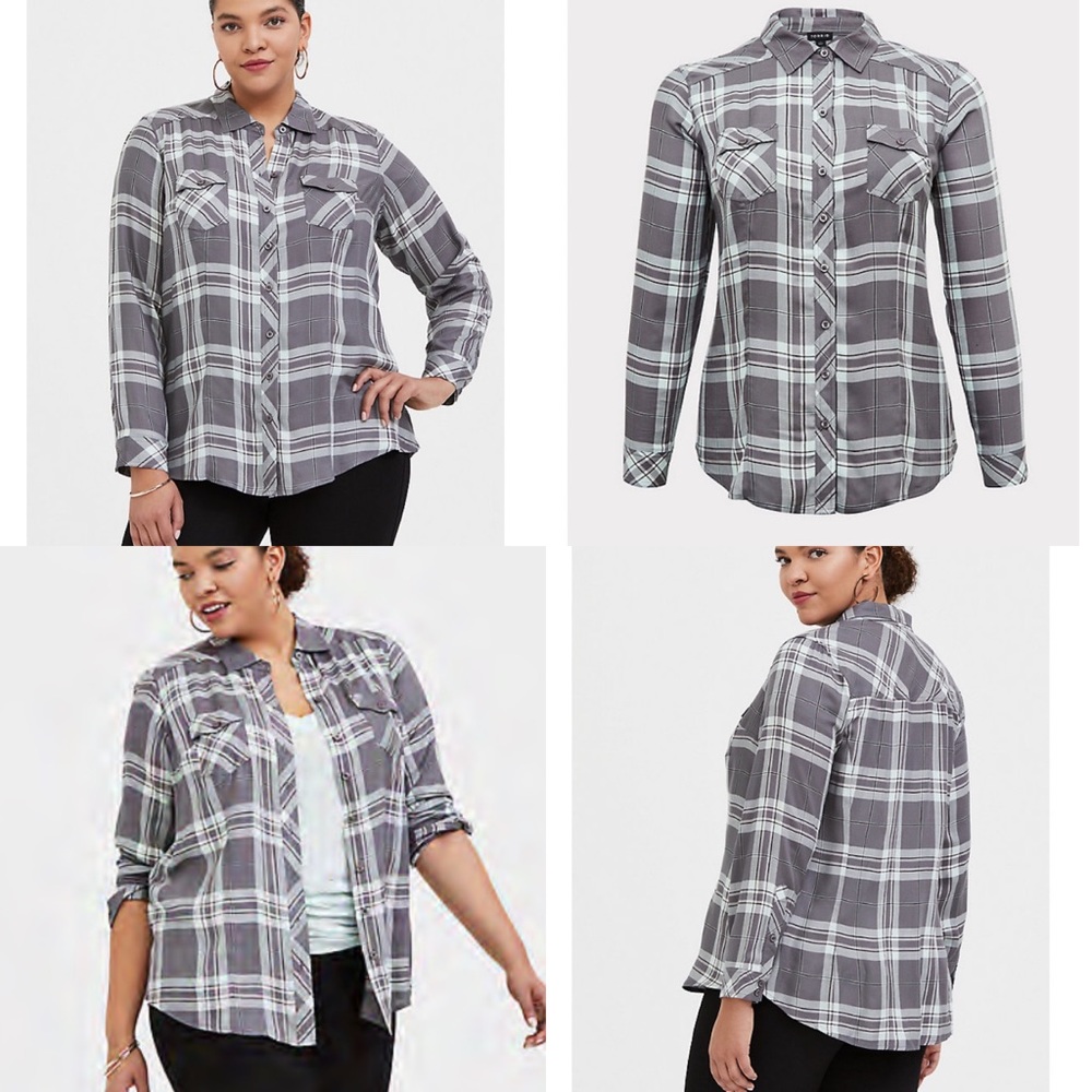 NWT gray twill shirt